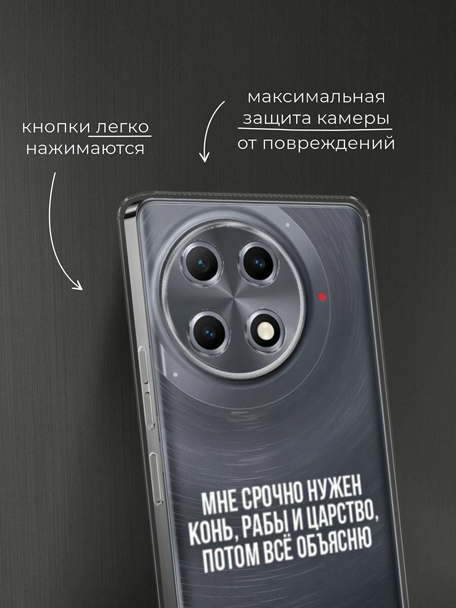 Чехол на Tecno Camon 30S / Текно Камон 30S с принтом "Мне срочно нужно все", прозрачный — фото 1
