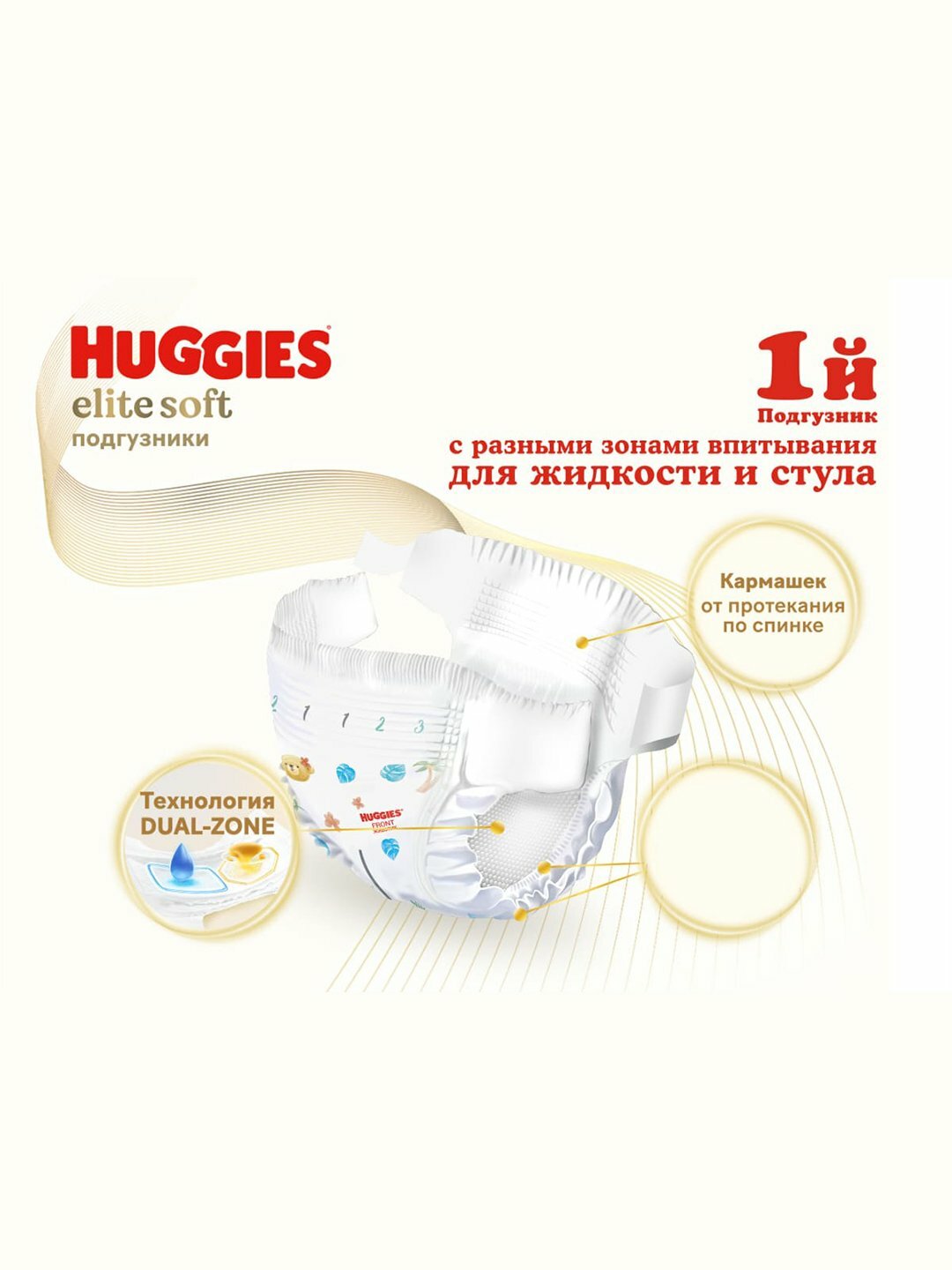 Подгузники Huggies Elite Soft 5-9кг, 3 размер, 21шт — фото 1