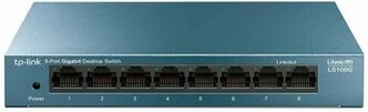 Коммутатор TP-LINK LS108G неуправляемый, 8x10/100/1000 Мбит/с, металлический корпус