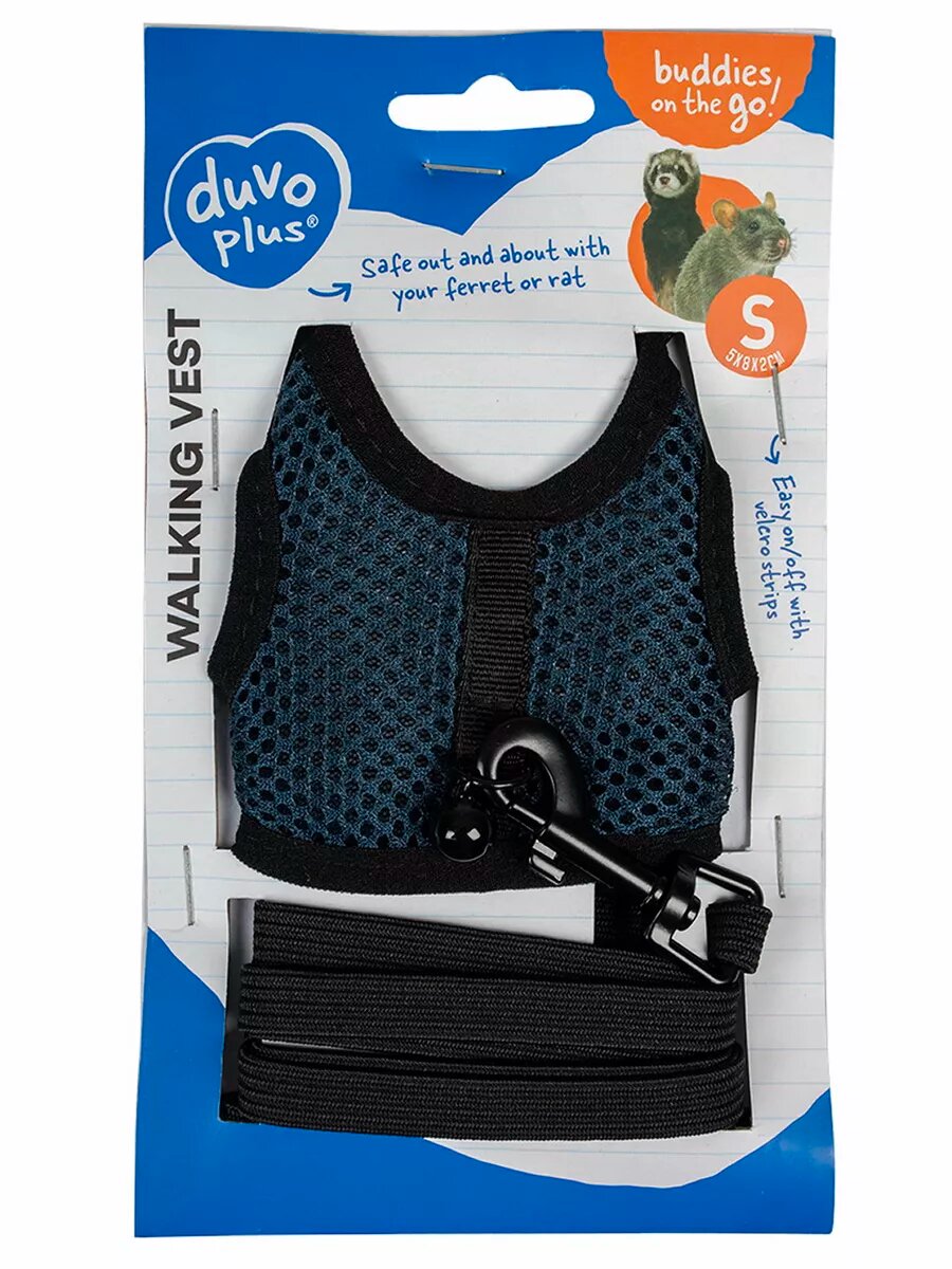 Шлейка для грызунов "Walking Vest" синяя S