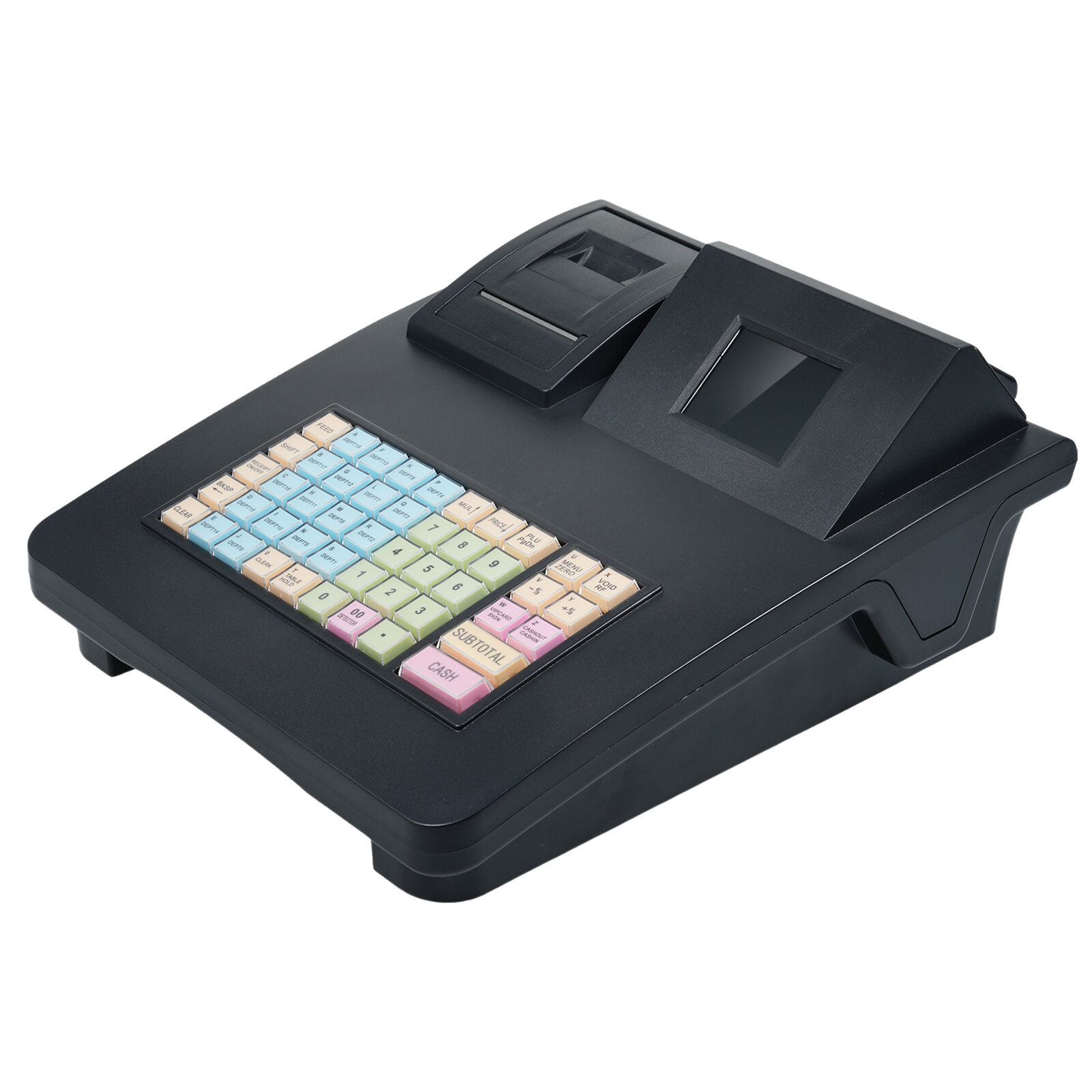 Электронный кассовый аппарат с 48 клавишами двухэкранным дисплеем простой программой большой емкостью и 58-миллиметровым термопринтером поддержкой порта RS232/USB подходит для малого бизнеса розничной торговли ресторанов супермаркетов