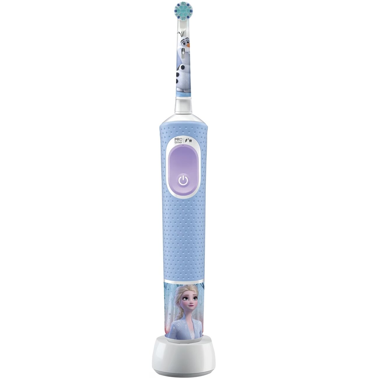 Детская электрическая зубная щетка Oral-B Vitality Kids FROZEN , Время автономной работы зубной щетки : 32 минут, Приложение для управления : Disney Magic Timer, Вес: 130 г