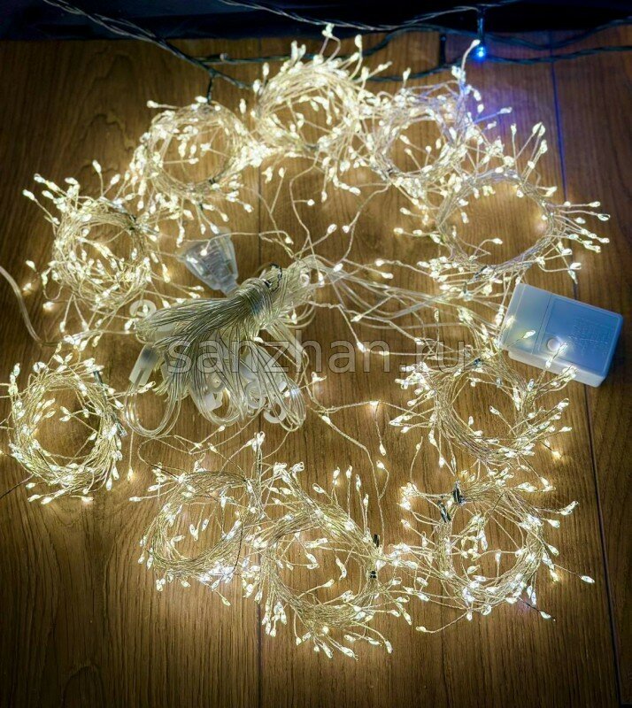 Гирлянда роса - мишура светодиодная, хвойная лапа, Chiroq-10 9 metr