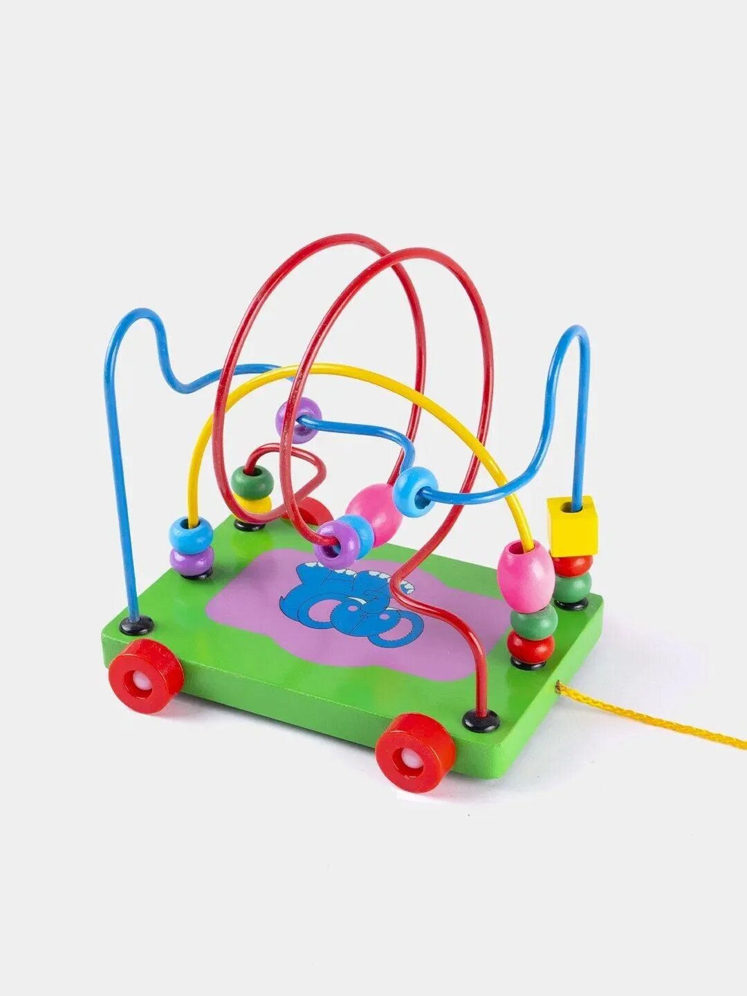 Деревянная развивающая игрушка Детская Лабиринт-каталка "Слоник" Сортер Монтессори