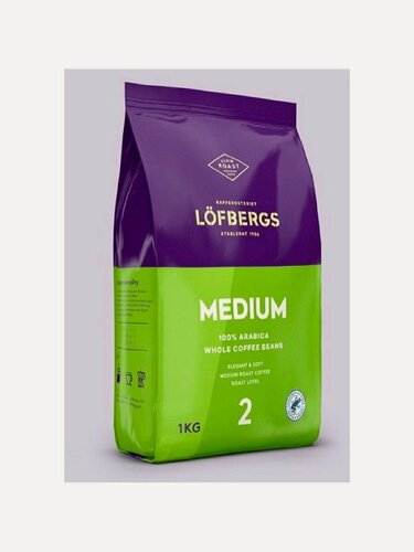 Изображение товара Кофе Lofbergs MEDIUM ROAST, арабика, в зернах, 1 кг, вакуумная упаковка
