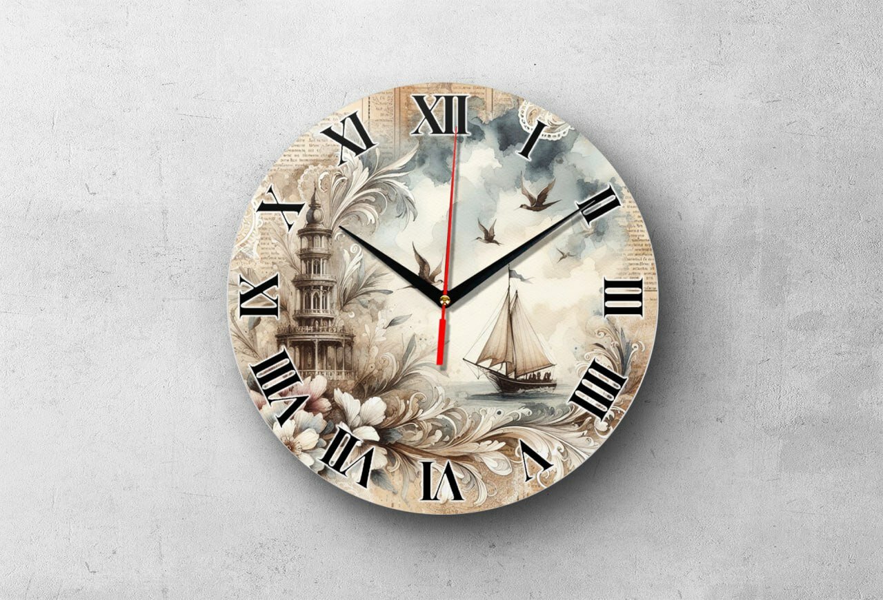 Подарочные настенные часы "Белые Пионы", круглые, плавный ход, кварцевый механизм, стекло, 20х20 см