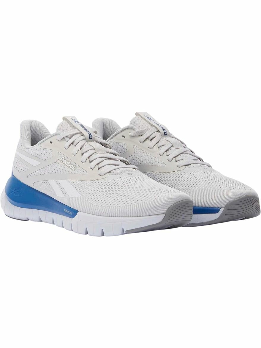 Кроссовки Reebok Flex Trainer, полнота F, размер 9 US, серый/белый/голубой — фото 1