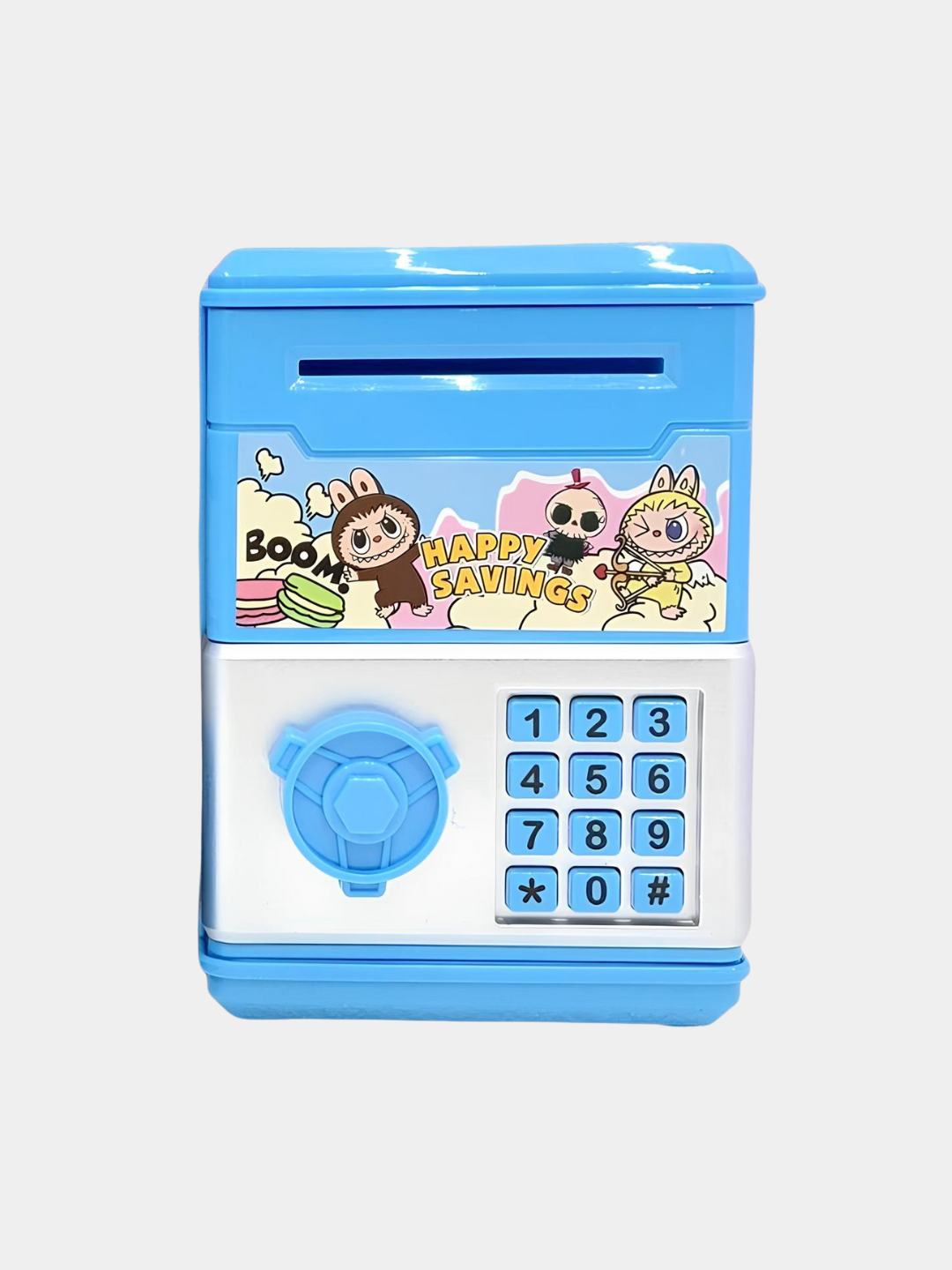 Детский мини сейф с замком, копилка для денег и монет, купюр — фото 1