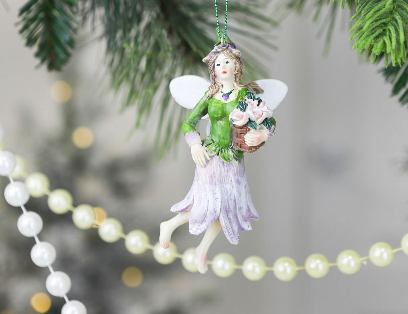 Ёлочная игрушка ФЕЯ садовница  полистоун  13 см  Winter Deco 1001056