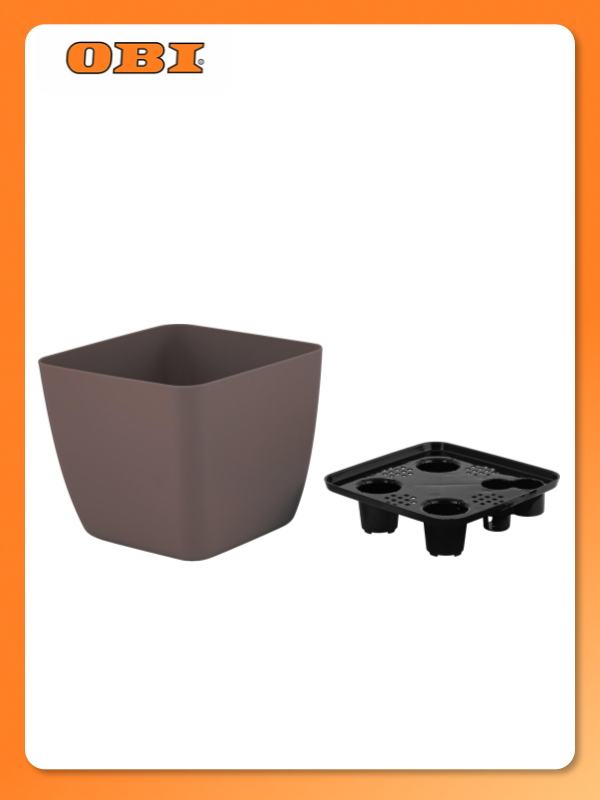 Горшок с дренажной вставкой InGreen Vienna  1 5л  квадратный  горький шоколад