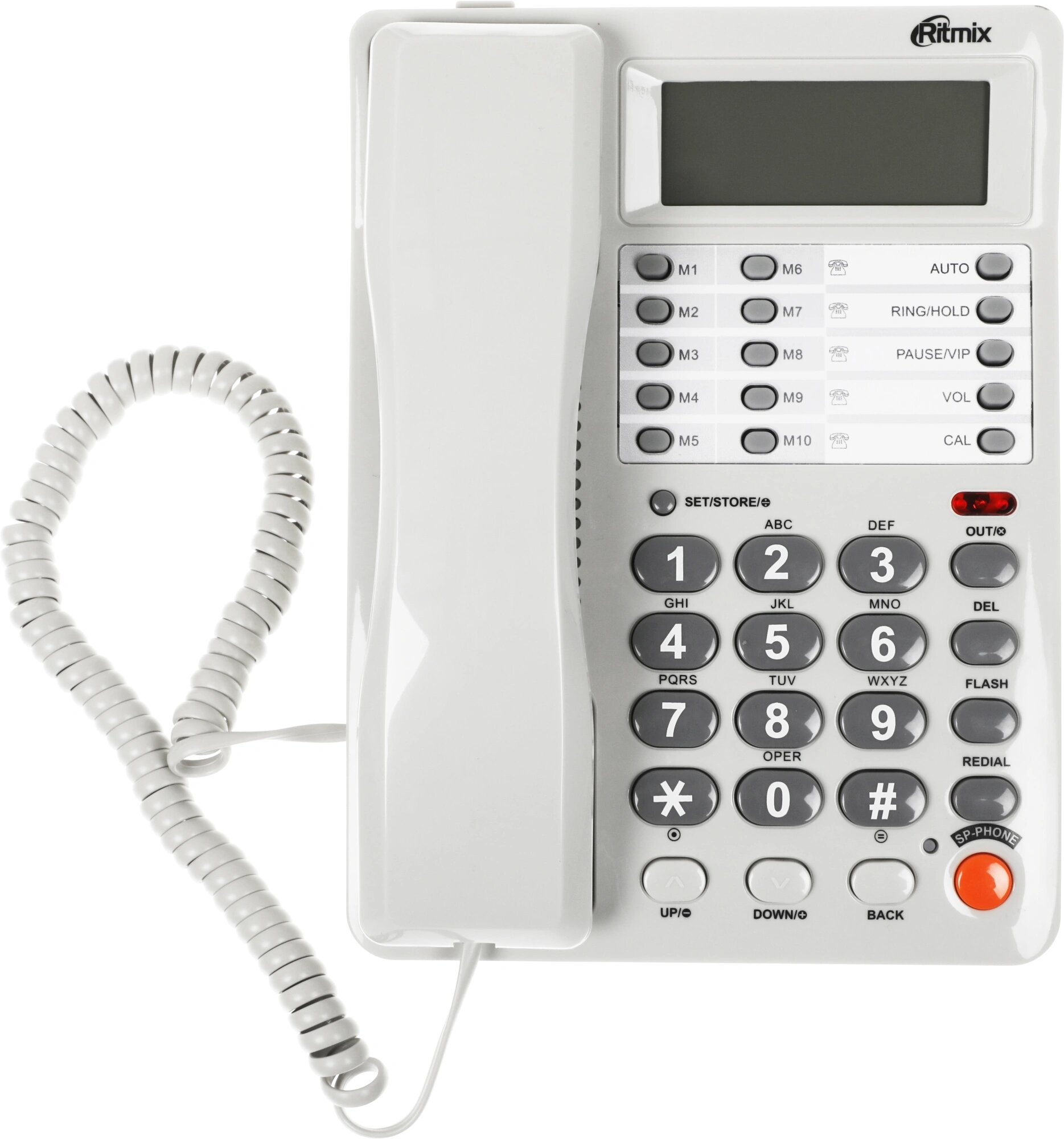 Стационарный телефон проводной для дома офиса RT-495 white