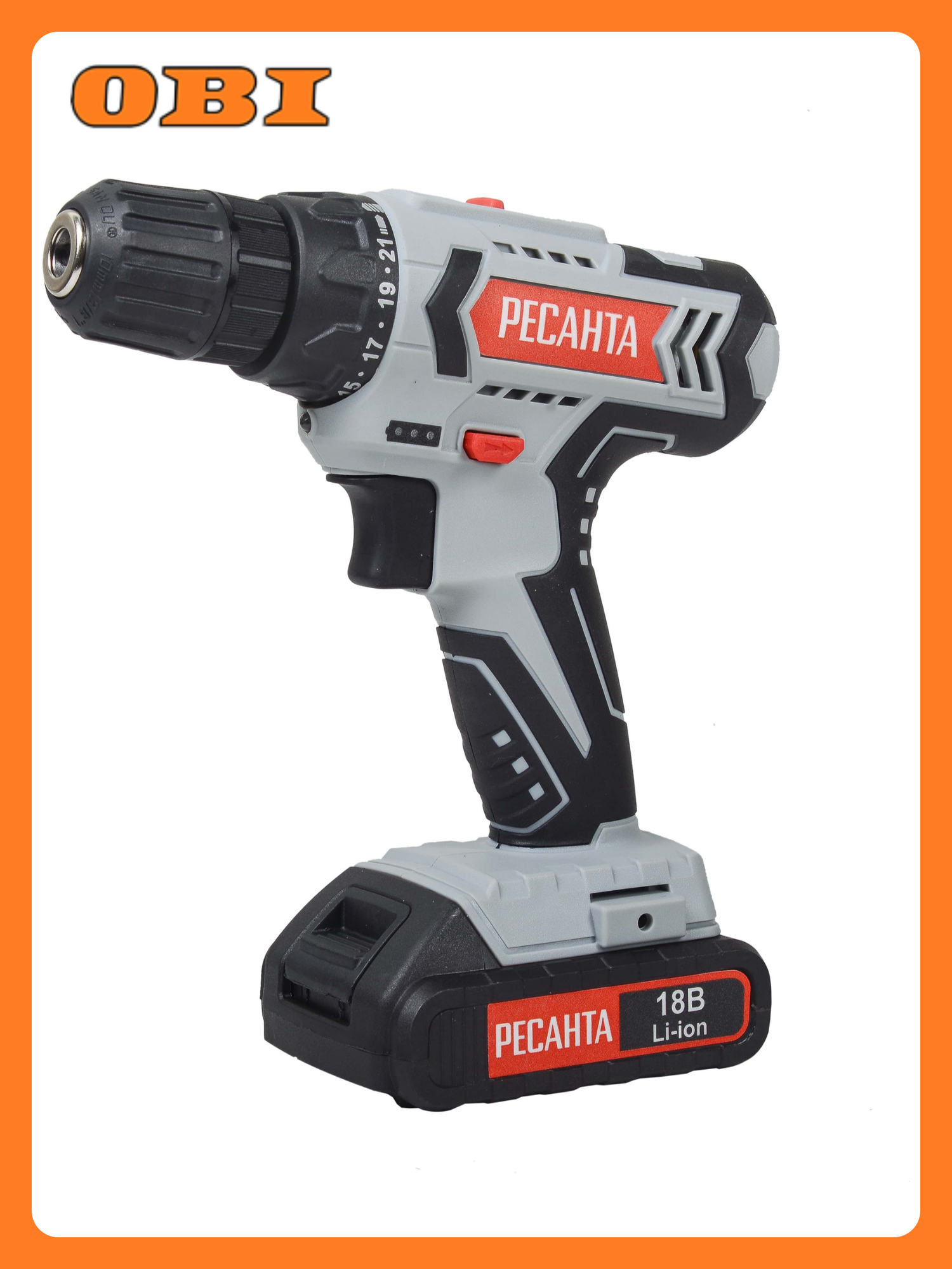 Дрель-шуруповёрт РЕСАНТА ДА-18-2ЛК 18В 2 аккумулятора быстрозажимной