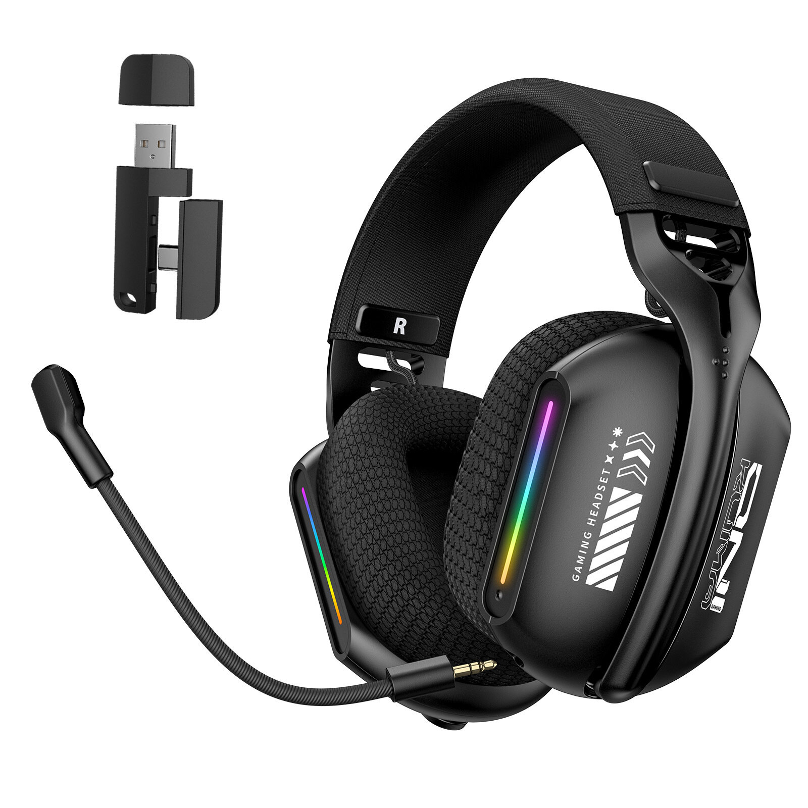 Наушники игровые с микрофоном и RGB / Наушники беспроводные накладные для компьютера ONICUMA GT808