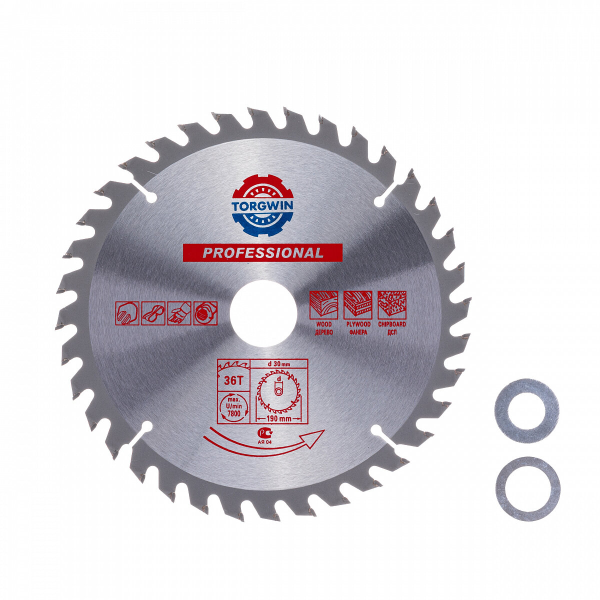 Пильный диск TORGWIN, по дереву, 190х30/20/16мм, 36 зубцов, 1,5мм — фото 1