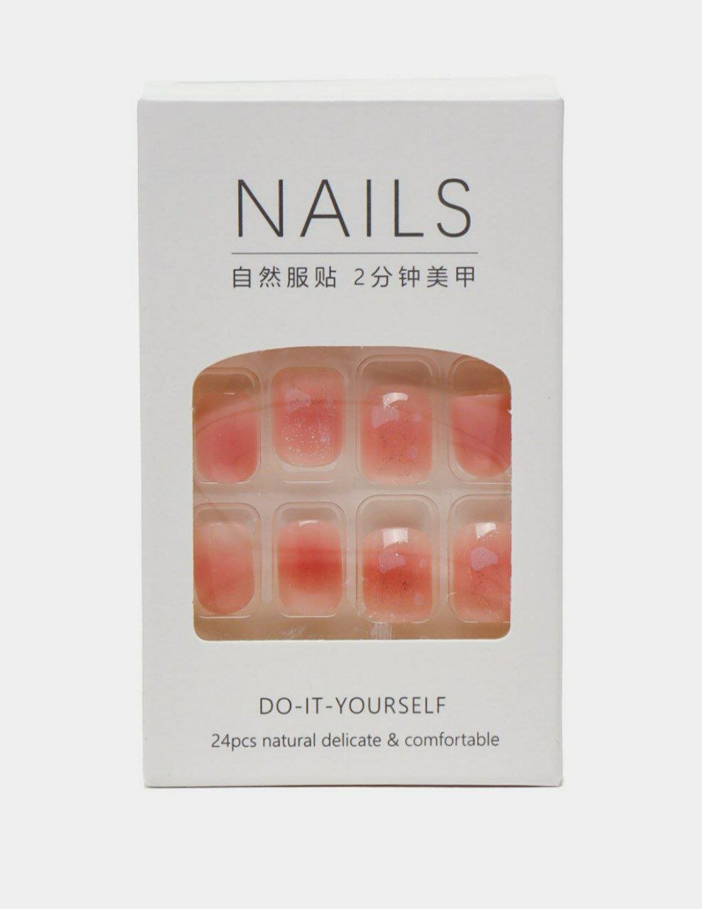 Накладные ногти NAILS 24 шт – натуральный дизайн, самоклеящиеся, DIY маникюр за 2 минуты