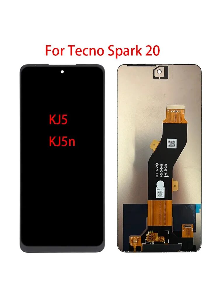 Дисплей на Tecno Spark 20 KJ5 KJ5n в сборе с тачскрином Черны