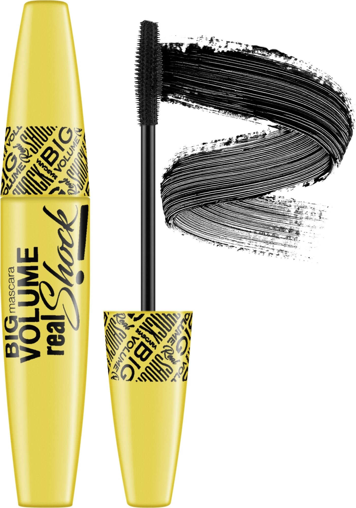 Тушь Eveline "Big Volume Real Shock", водостойкая, эффект объемных ресниц, 10мл