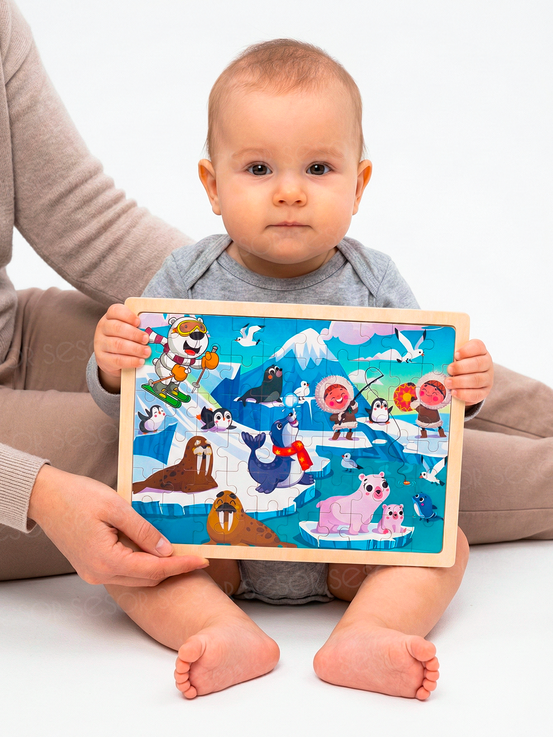 Деревянный пазл для детей 20x30 более 70 деталей — фото 1
