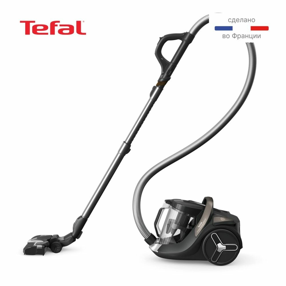 Пылесос с контейнером Tefal X-Trem Cyclonic Effitech TW7C89EA, 500 Вт, 2.5 л пылесборника, черный, бронзовый — фото 1