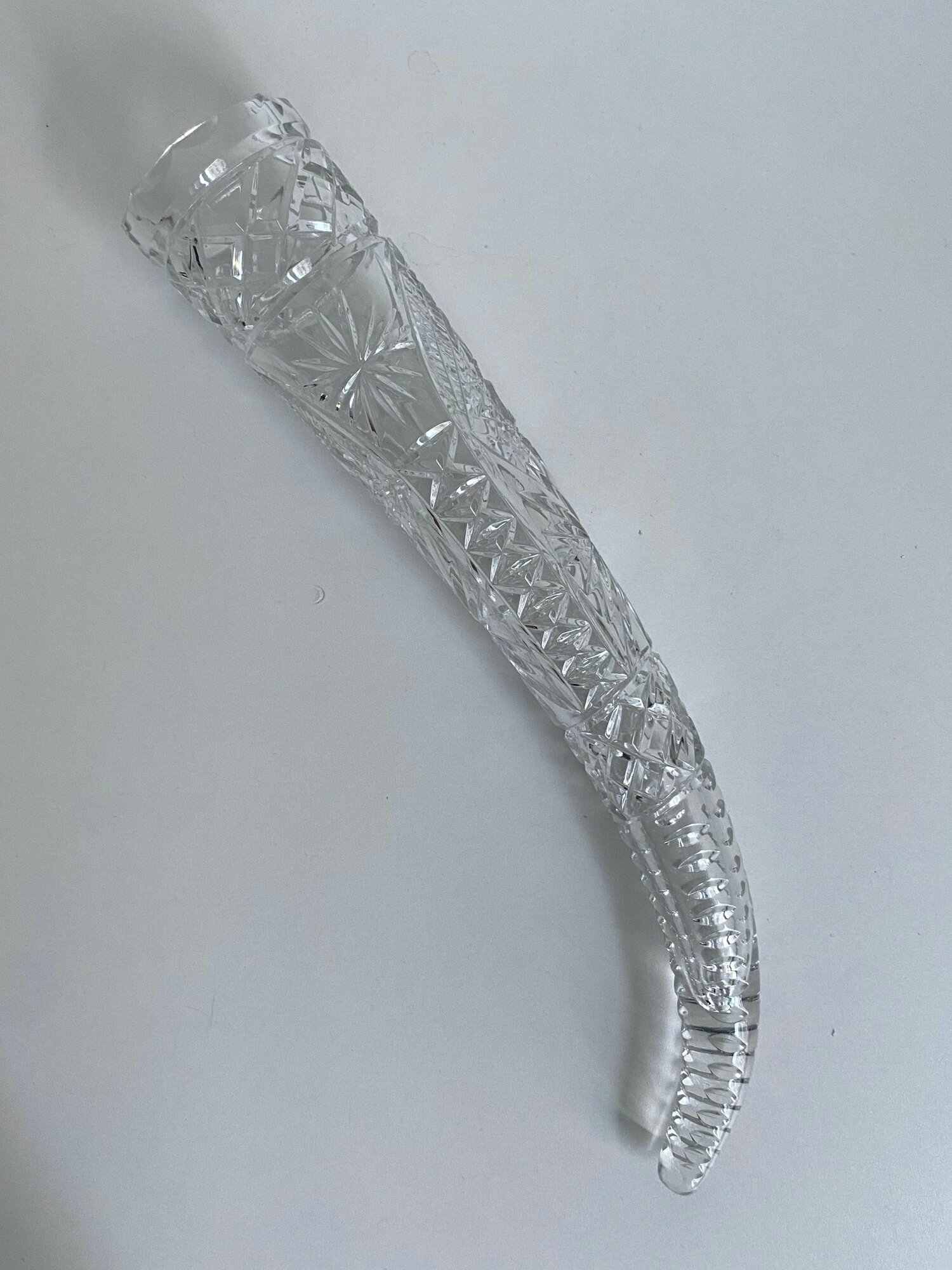 Рог хрустальный "Узоры" Рог изобилия. СССР. Длина 40 см.