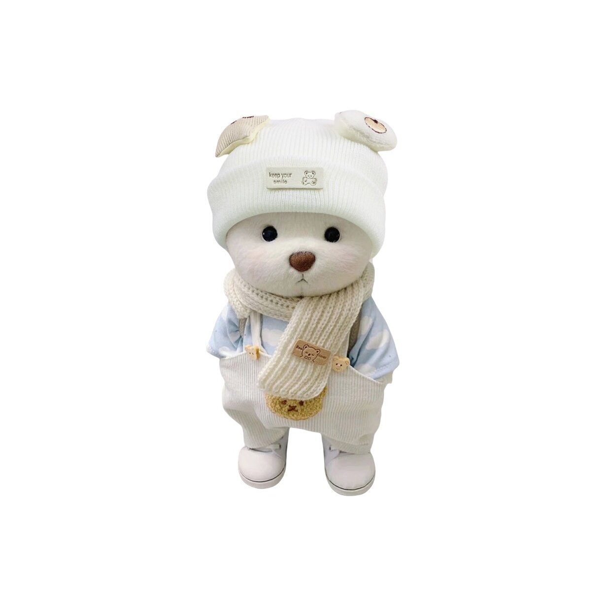 Плюшевый мишка унисекс WANJUXIANSHENG White Bear-New 5 Pcs Set, 30 см