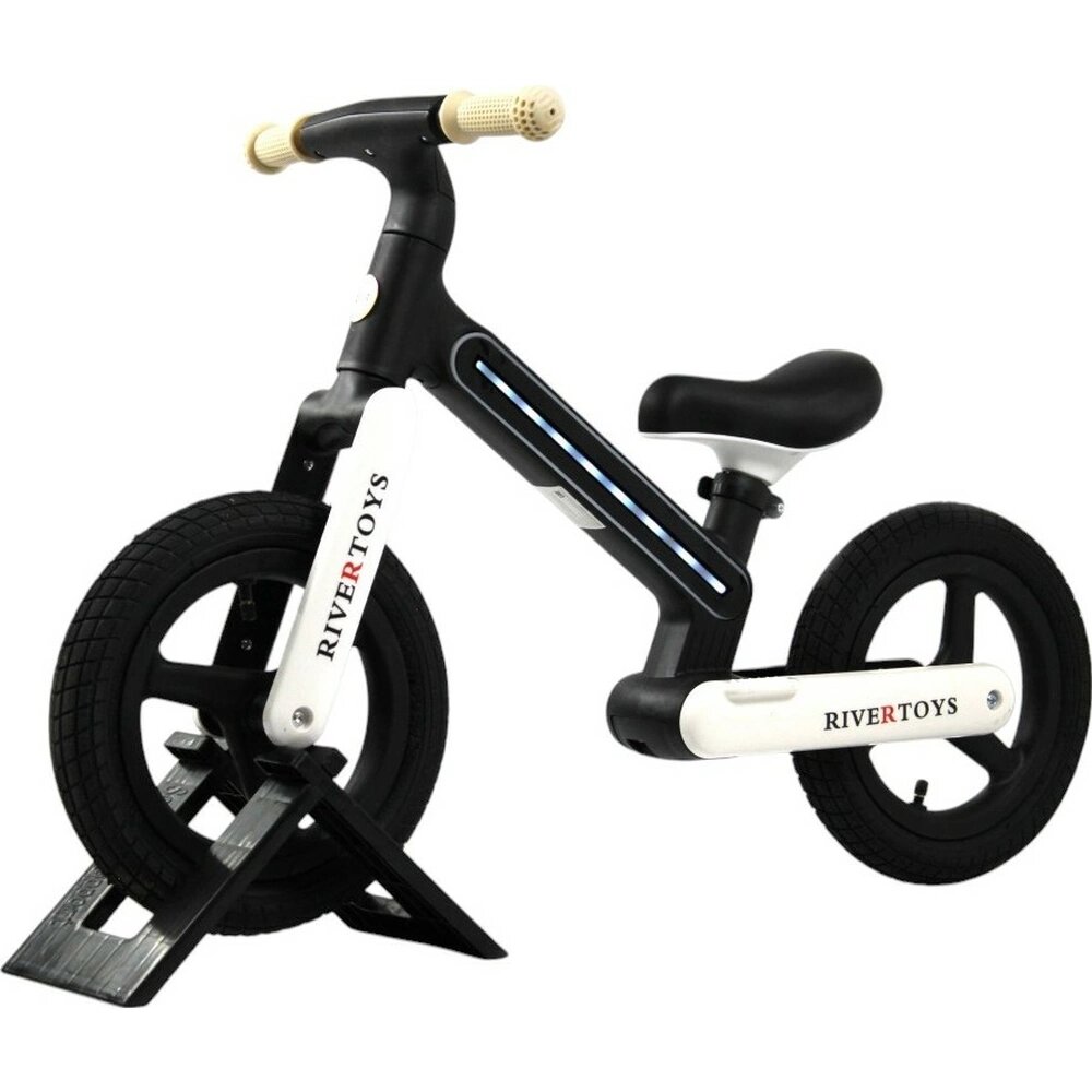 Детский беговел RiverToys (HB-002) (черный) 2+