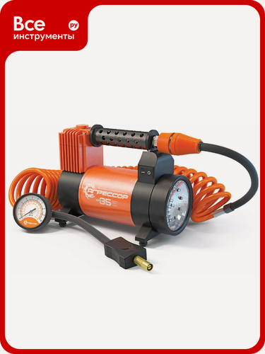 Изображение товара Металлический автомобильный компрессор 12V с LED фонарем Агрессор AGR-35L