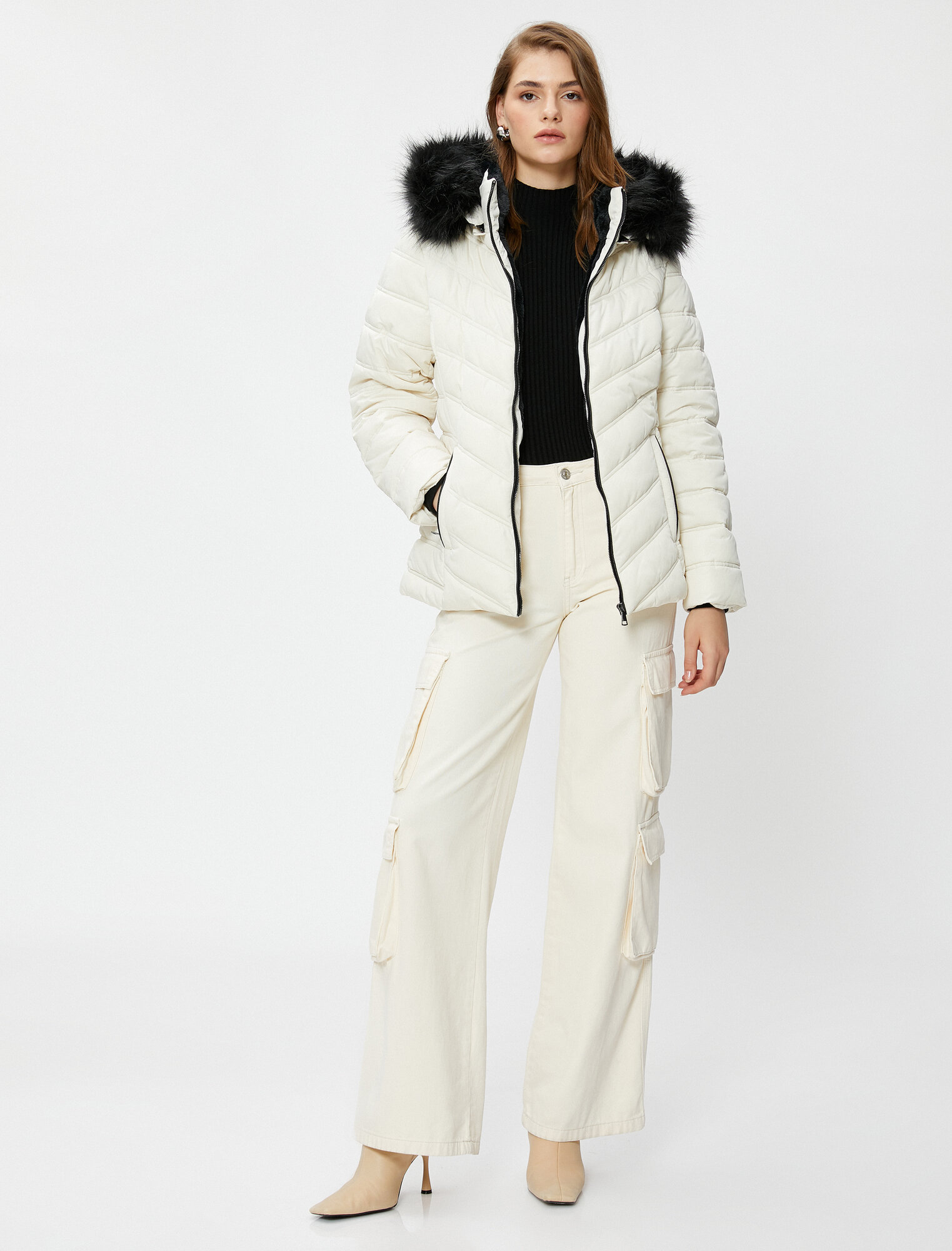 Куртка KOTON размер 38 кремовый