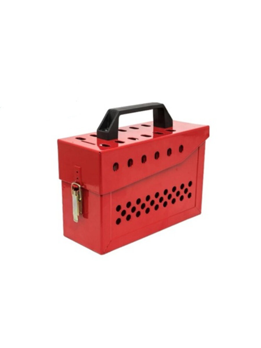 Бокс групповой переносной, сталь, 12 отверстий, 250х178х95 мм, цвет красный, 1 шт/упак