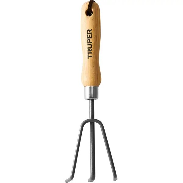 Культиватор ручной Truper 10524 3 зубчатый 29 см деревянный черенок сталь бежевый