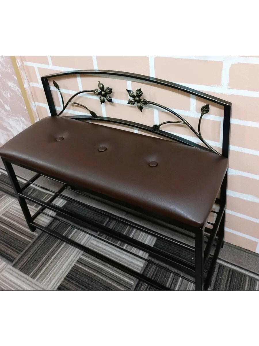 Кованая банкетка №04, Студия кованой мебели Нива, цвет коричневый — фото 1