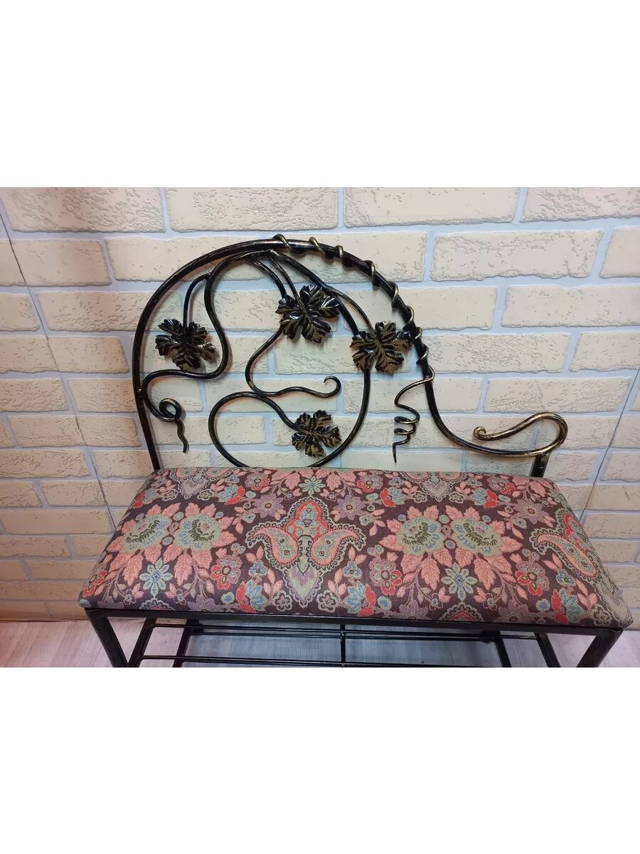 Кованая банкетка №16, Студия кованой мебели Нива, цвет коричнево-красный — фото 1