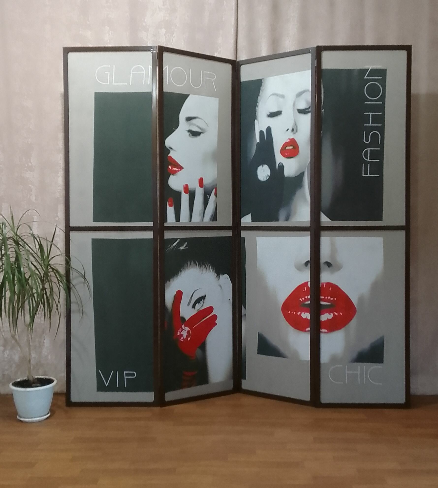 Ширма перегородка "Красотки" на 4 створки 175х188см