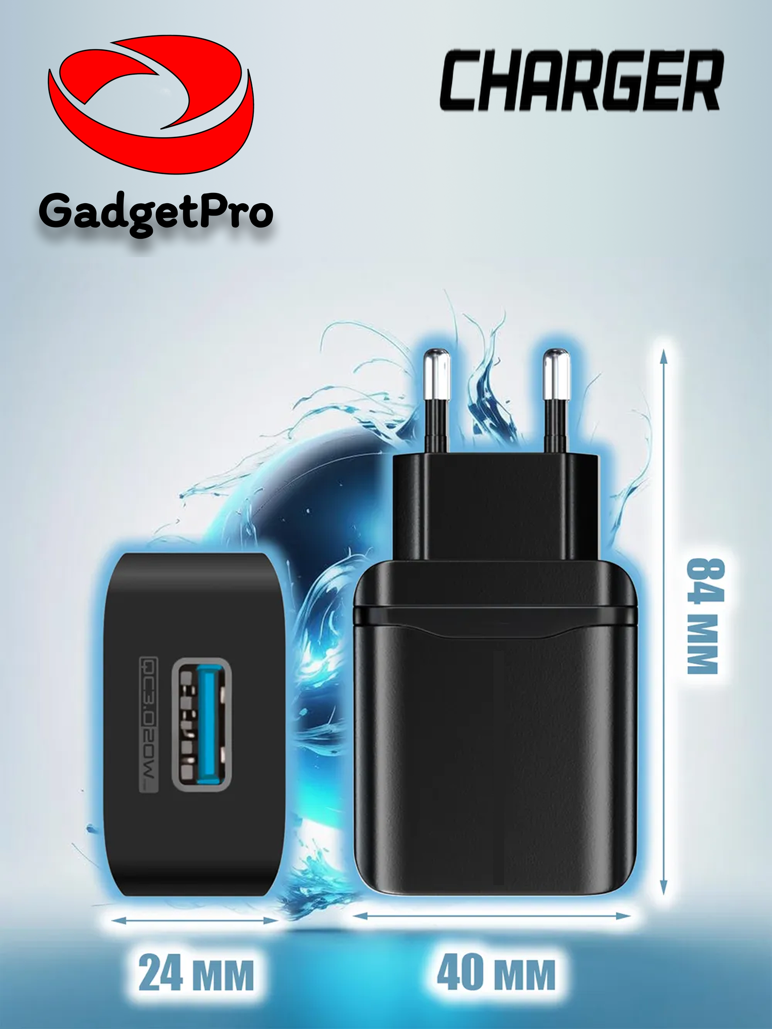 Сетевое зарядное устройство Super Fast Charger 20 Вт с кабелем USB-A, быстрая зарядка QC3.0