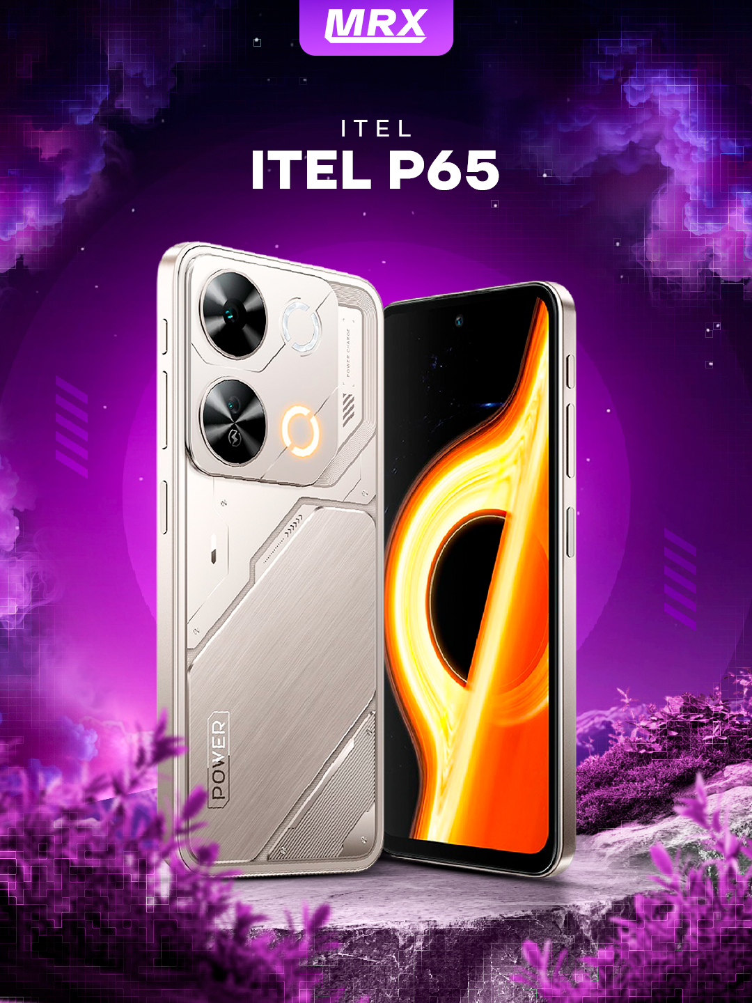 Смартфон Itel P65 Titanium 6/256 ГБ, 6.6" 120 Гц, 5000 мАч, Dual SIM, 4G LTE