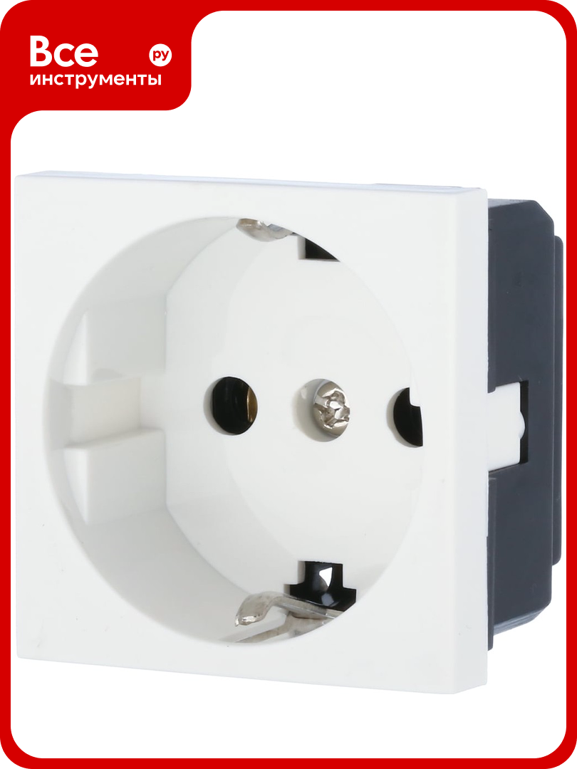 Розетка LK Studio с заземляющим контактом  без шторок  белый  LK45 851304 1