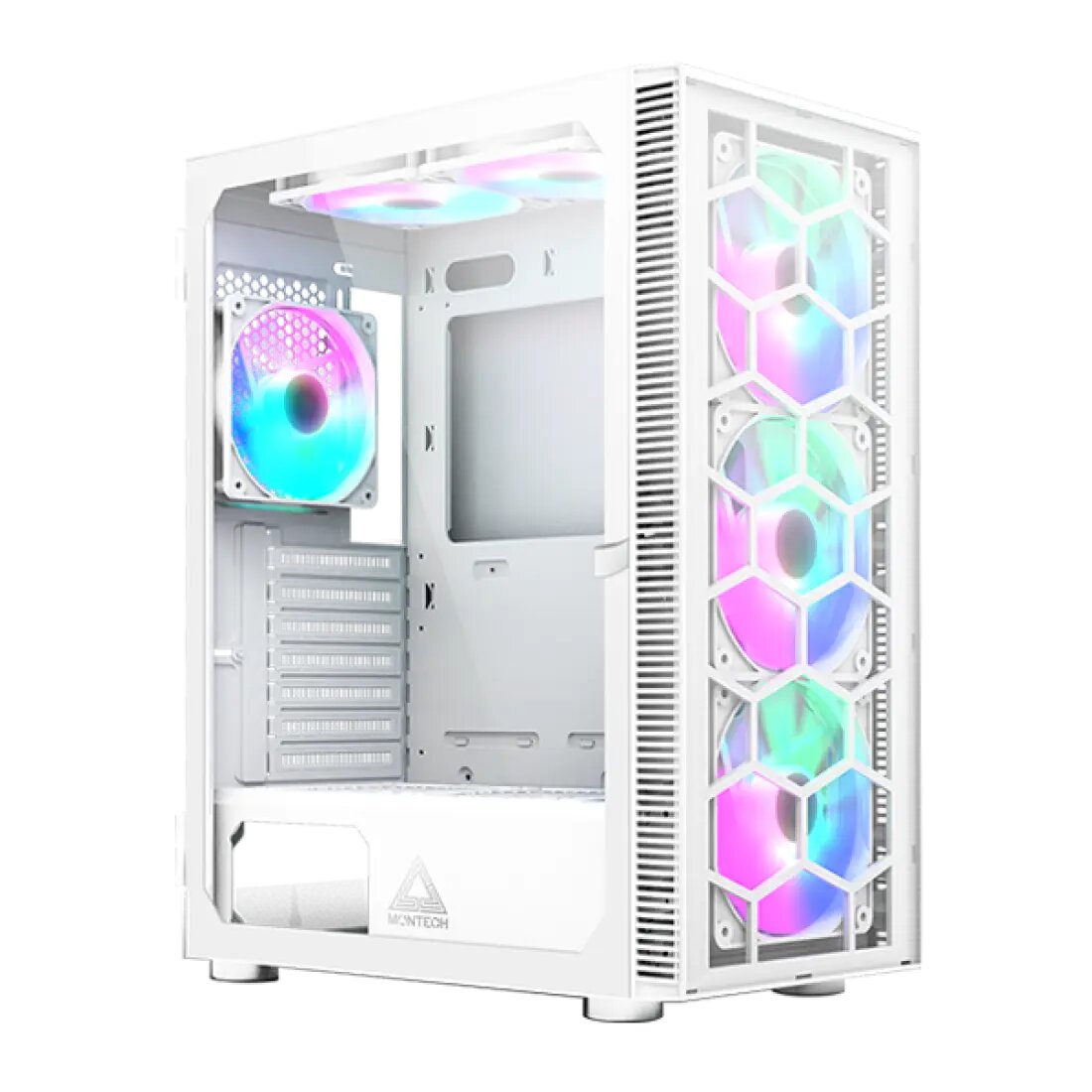 Корпус Montech X3 "Glass", Midi-Tower, ARGB подсветка, белый