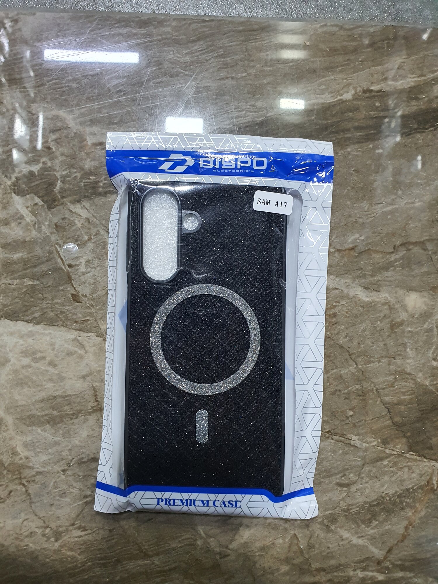 Блестящий магнитный чехол DISPO Premium для Samsung S23 ULTRA (черный, с магнитном кольцом)