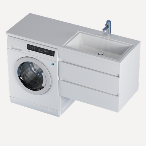 Изображение товара Раковина над стиральной машиной Марсал 140 правая чаша, белая