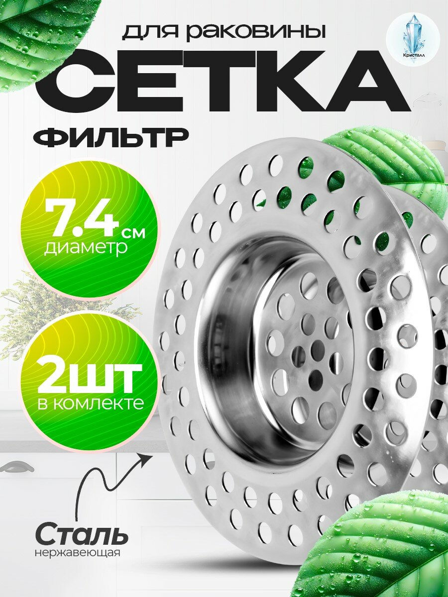 Сито-фильтр (сетка) для слива в раковину 74 см х 74 см  2 штуки