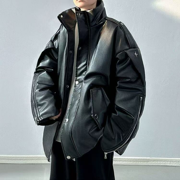 Пуховик  Зимняя американская уличная толстая хлопковая куртка 2025, размер 2XL, 00009 черный