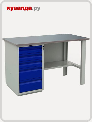 Изображение товара Верстак слесарный однотумбовый практик Profi (№401) WT140. WD5/F1.000