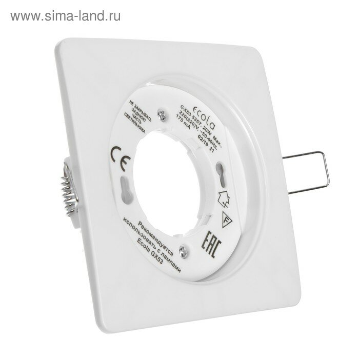 Светильник встраиваемый Ecola 5357 GX53 IP20 220 В квадратный 25x107 мм белый 4661676