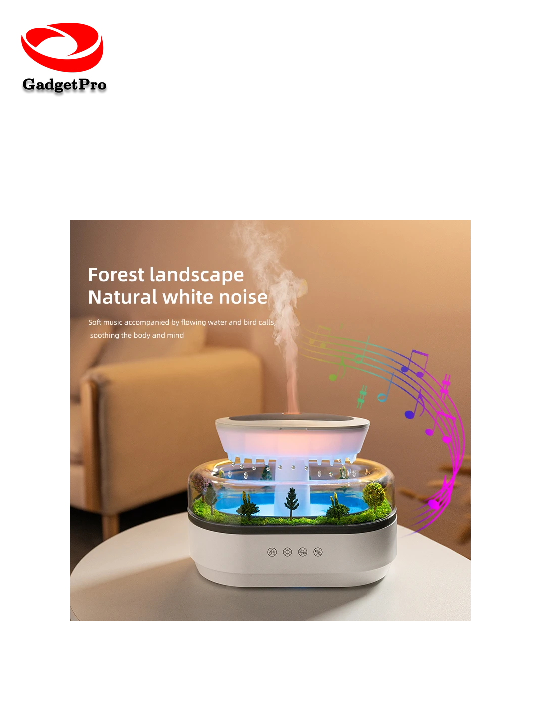 Увлажнитель воздуха Arooma Diffuser Music Bird с функцией ароматизации и MP3 плеером, белый