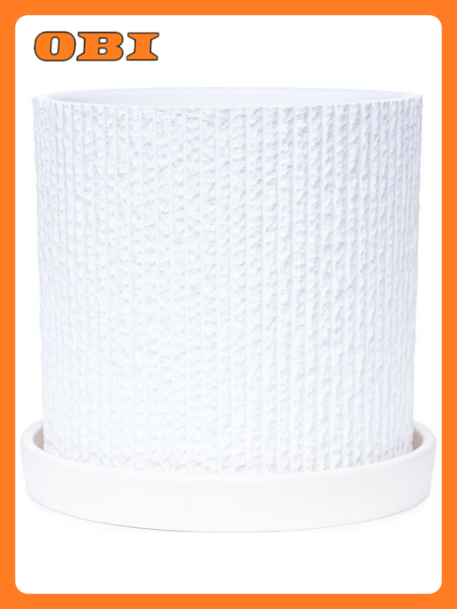 Горшок бетонный вельвет белый D15 c2