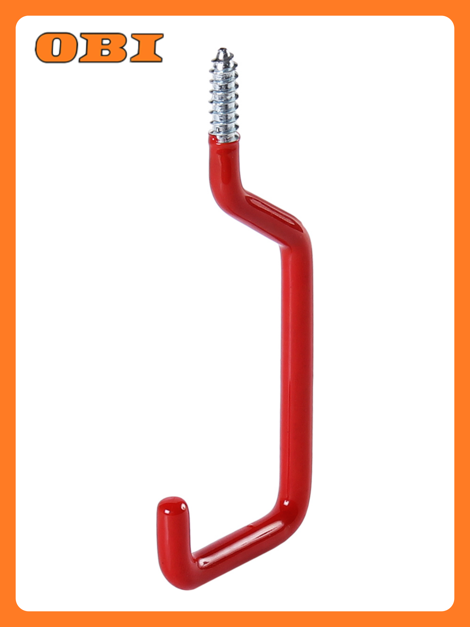 Крючок Larvij с резьбой стальной красный нагрузка до 50 кг