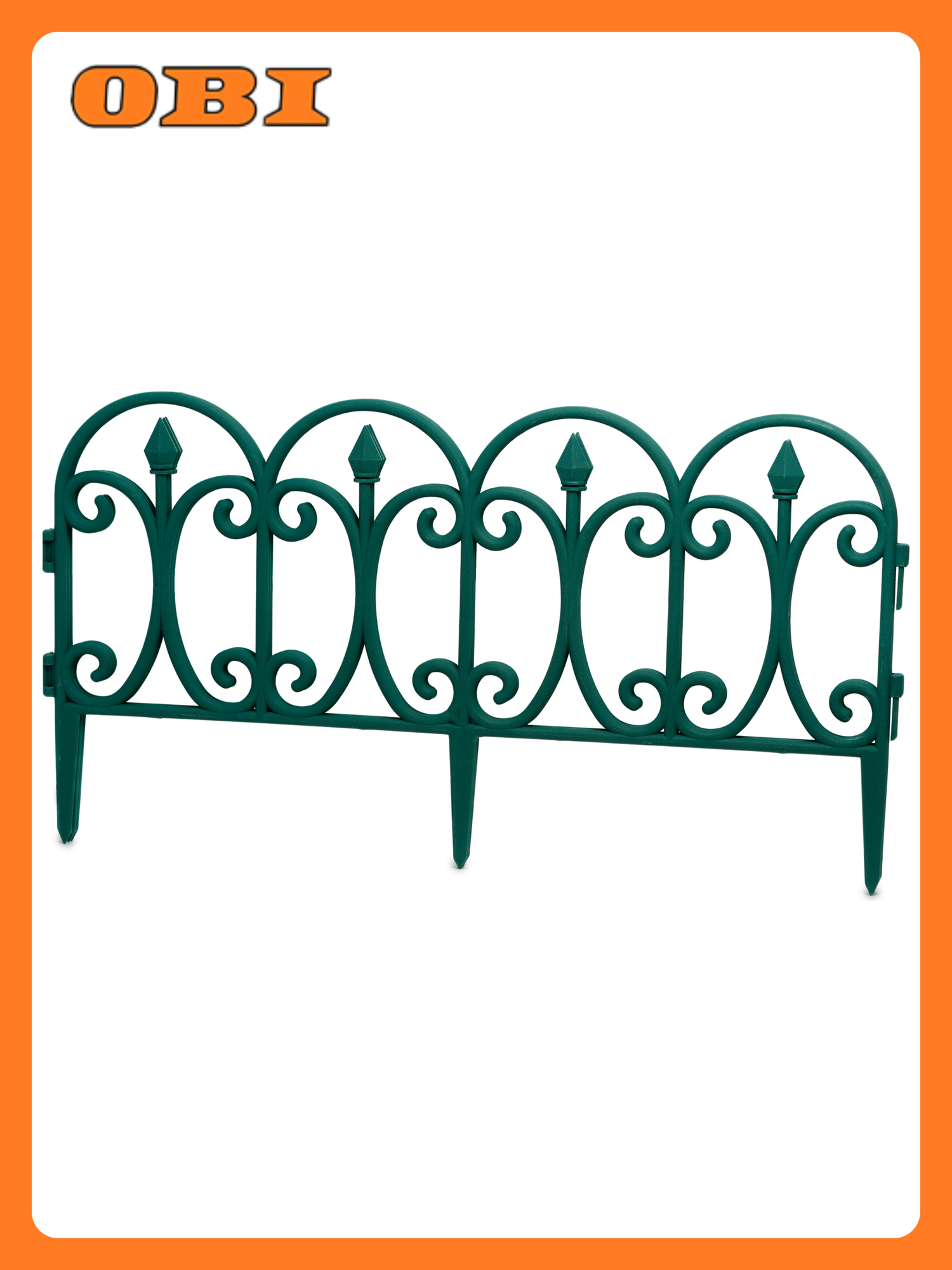 Ограждение садовое зеленое 3 шт 605х33 см