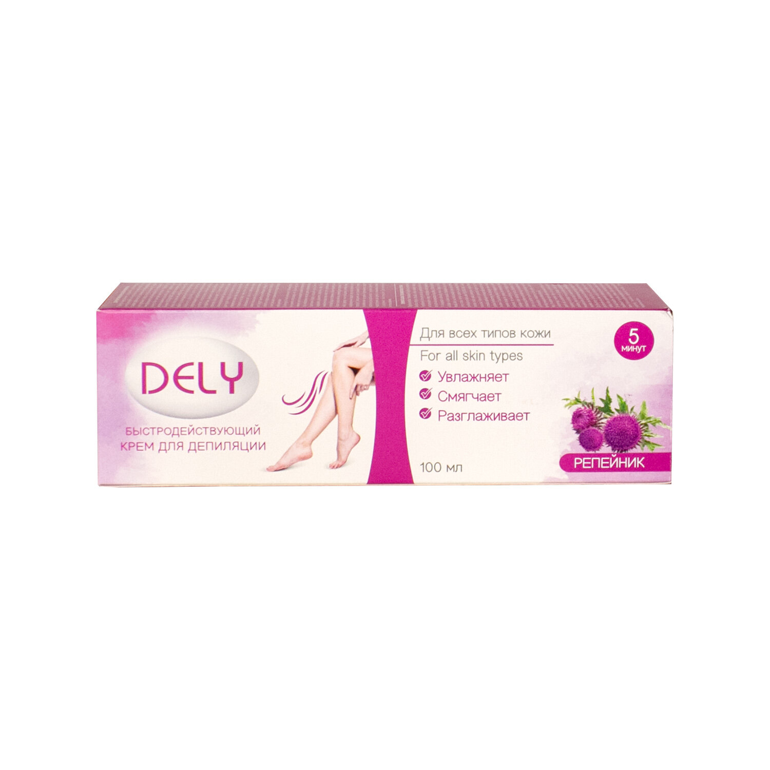 Крем для депиляции DELY, с экстрактом репейника, для всех зон, 100мл — фото 1