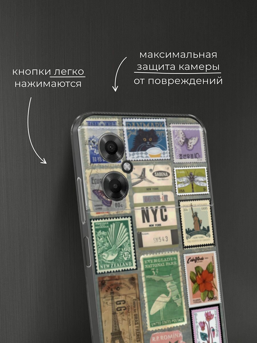 Чехол на Xiaomi Poco M4 5G / Сяоми Поко M4 5G с принтом Коллаж из марок — фото 1