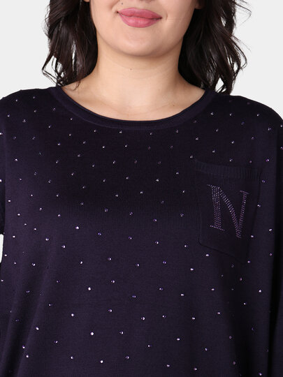 Свитер , размер 54, фиолетовый — фото 1